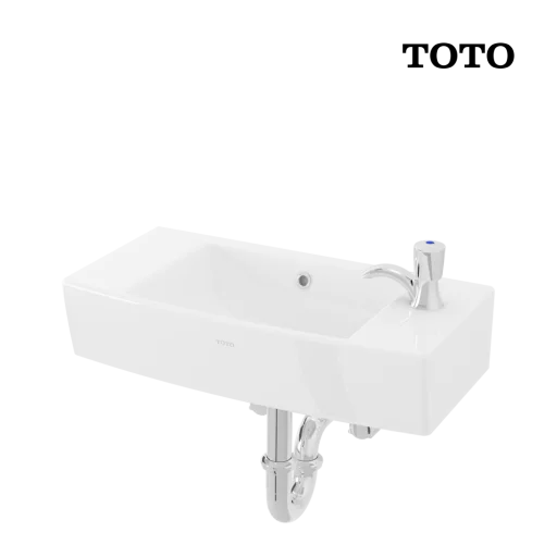 TOTO Wall Hung Lavatory Body 1 Tap Hole / Wastafel LW248JT1 - COMPLETE SET