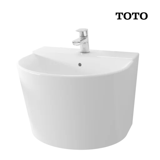 TOTO Wall Hung Lavatory 1 Tap Hole / Wastafel LW898CJ - BODY ONLY